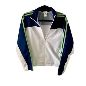 Adidas Women’s Full Zip Jacket White Blue Green Size M